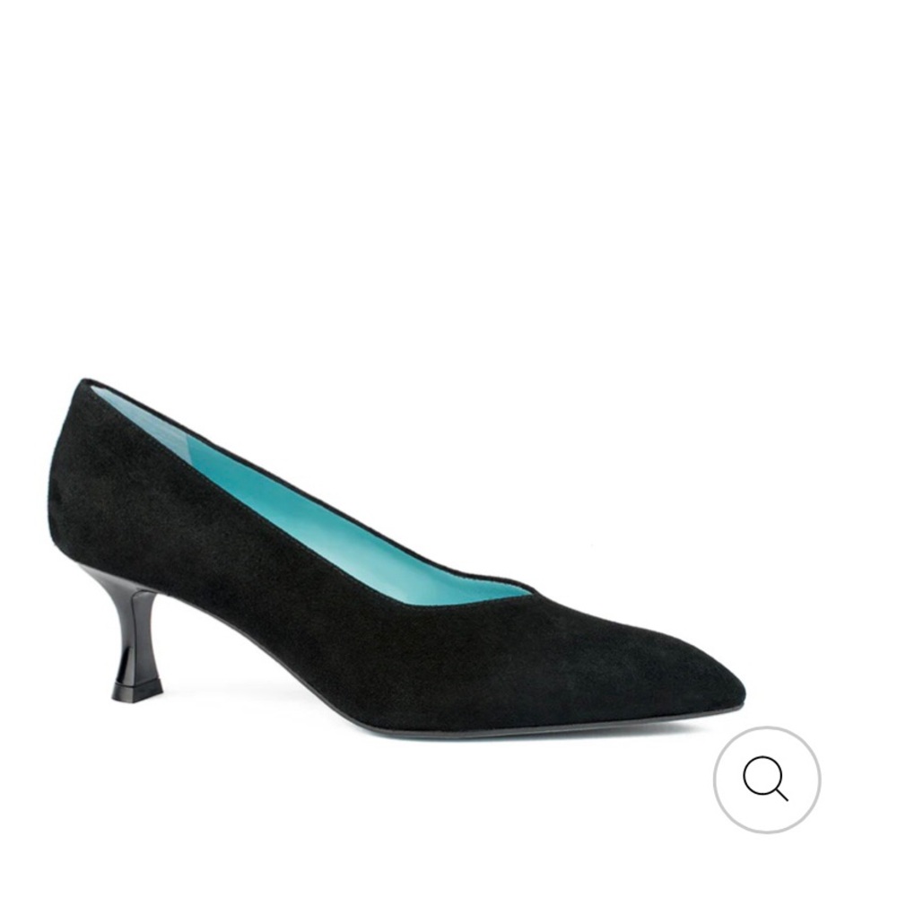 Thierry Robotin Romane Black Leather Suede 2 1/2” Heel Pumps Shoes Size 37 1/2